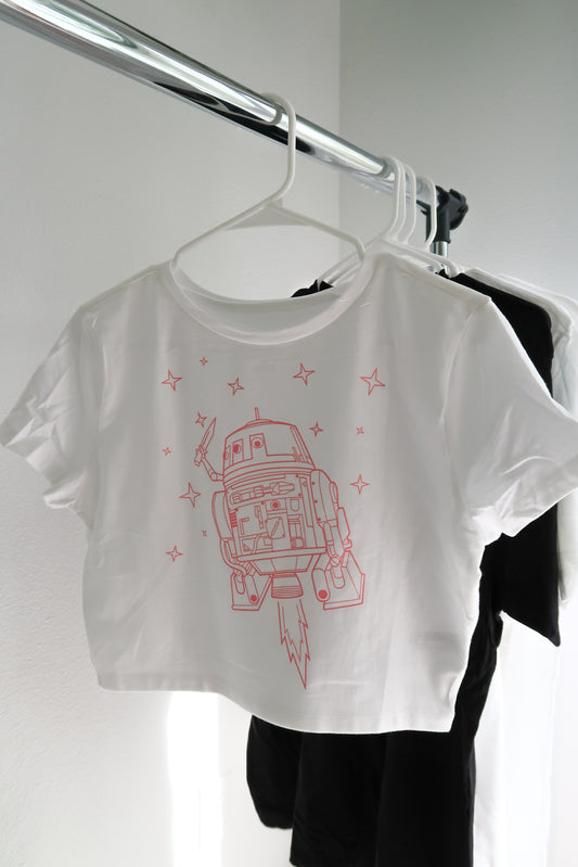 Chop Star Crop Tee (White)