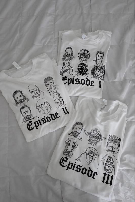 Episodes 1,2,3 White Tee Bundle